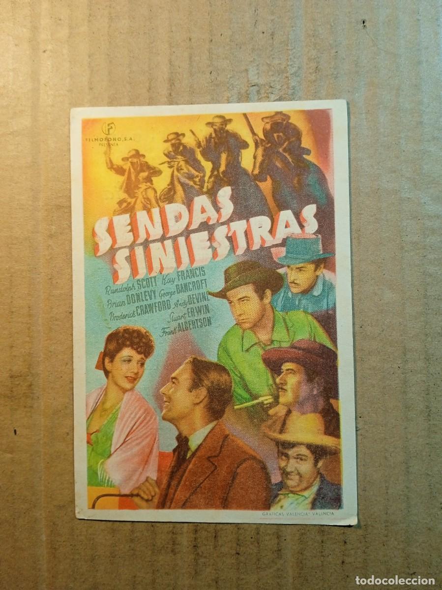 Kino: FOLLETO DE MANO CON PUBLICIDAD SENDAS SINIESTRAS