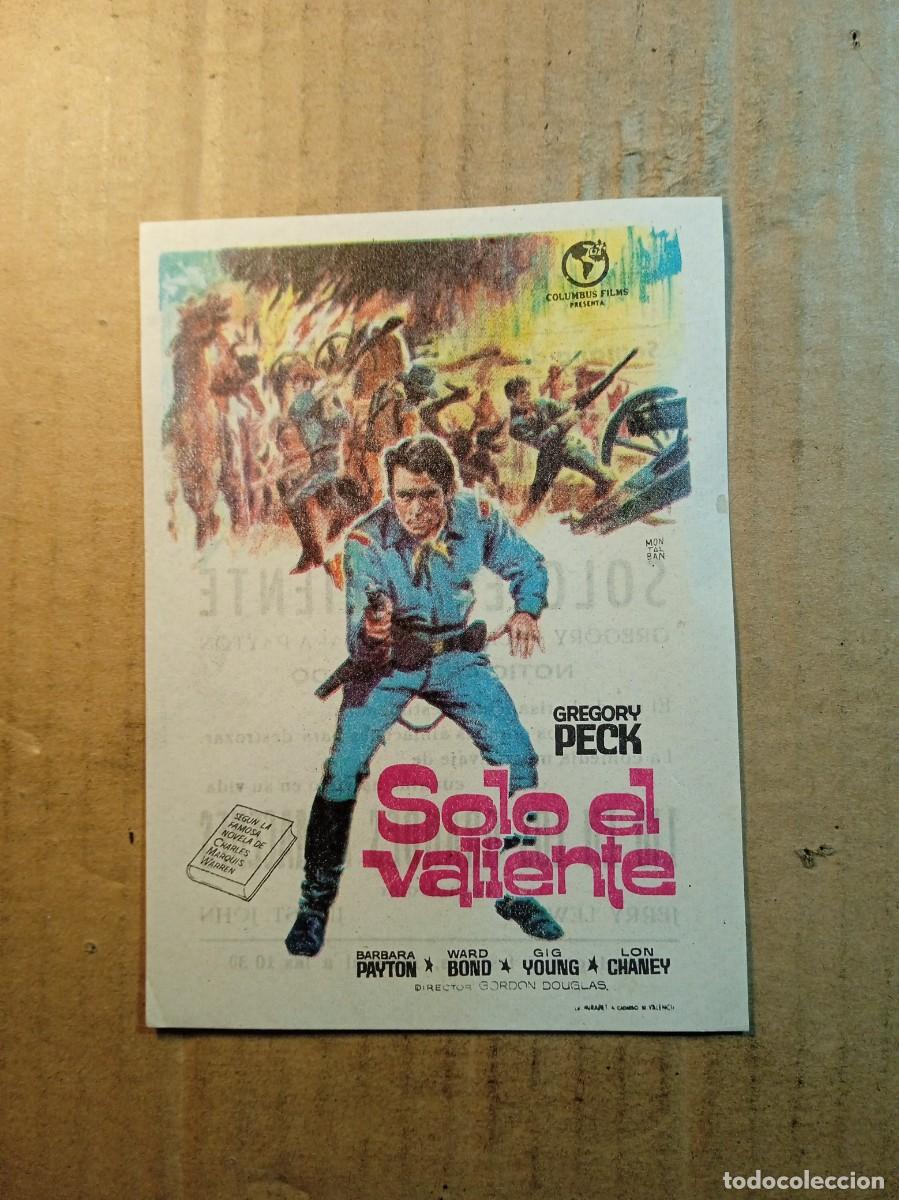 Kino: FOLLETO DE MANO CON PUBLICIDAD SOLO EL VALIENTE