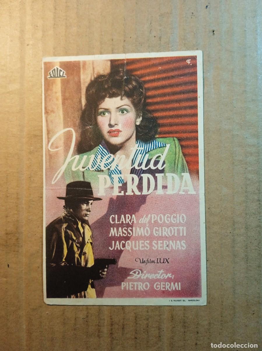 Cinema: FOLLETO DE MANO CON PUBLICIDAD JUVENTUD PERDIDA
