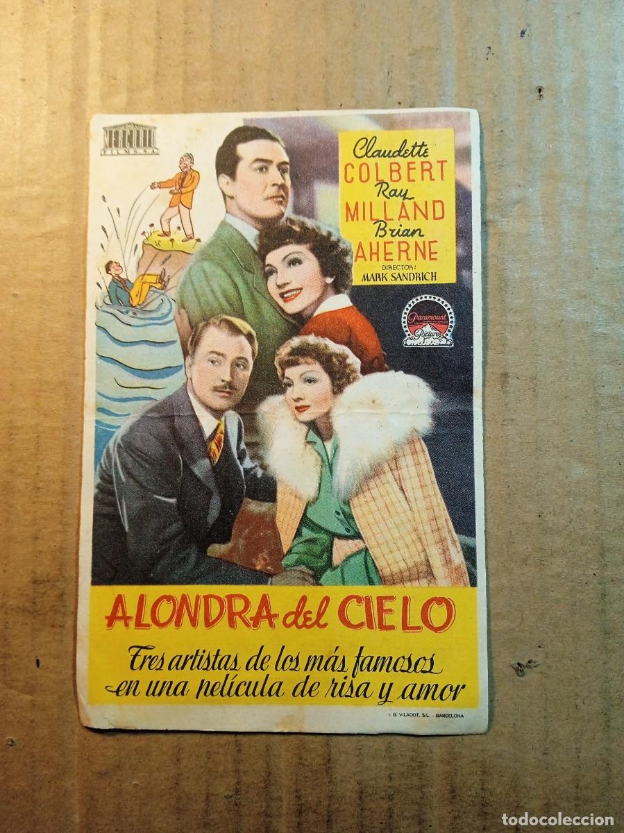 Kino: FOLLETO DE MANO CON PUBLICIDAD ALONDRA DEL CIELO