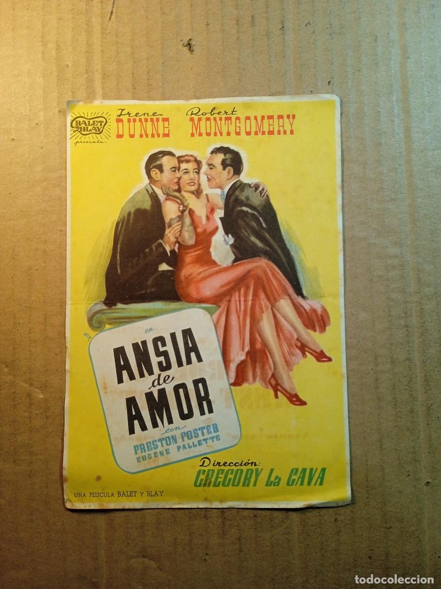 Cine: FOLLETO DE MANO CON PUBLICIDAD ANSIA DE AMOR