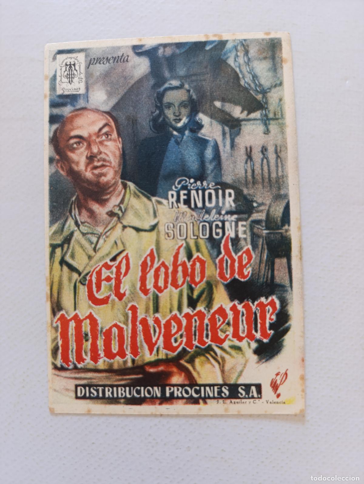 Cine: FOLLETO DE MANO - EL LOBO DE MALVENEUR - PIERRE RENOIR (148F)
