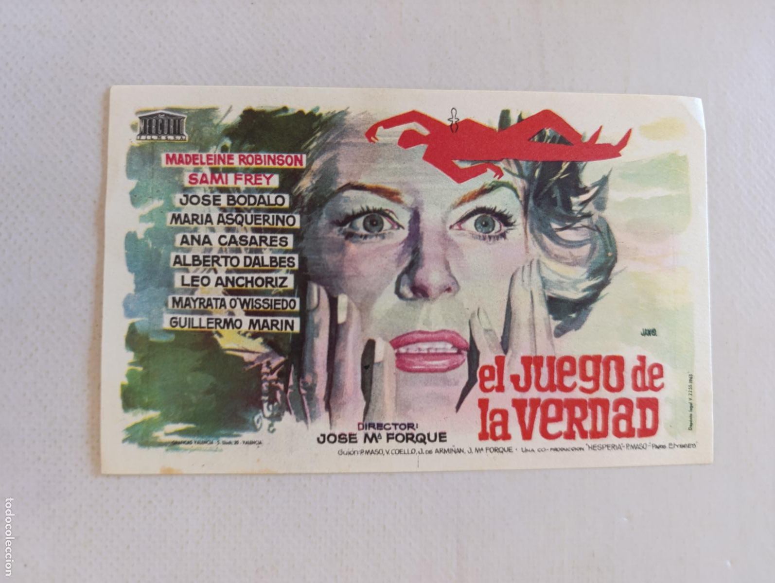 Cine: FOLLETO DE MANO - EL JUEGO DE LA VERDAD - MADELEINE ROBINSON - SIN PUBLICIDAD (148F)