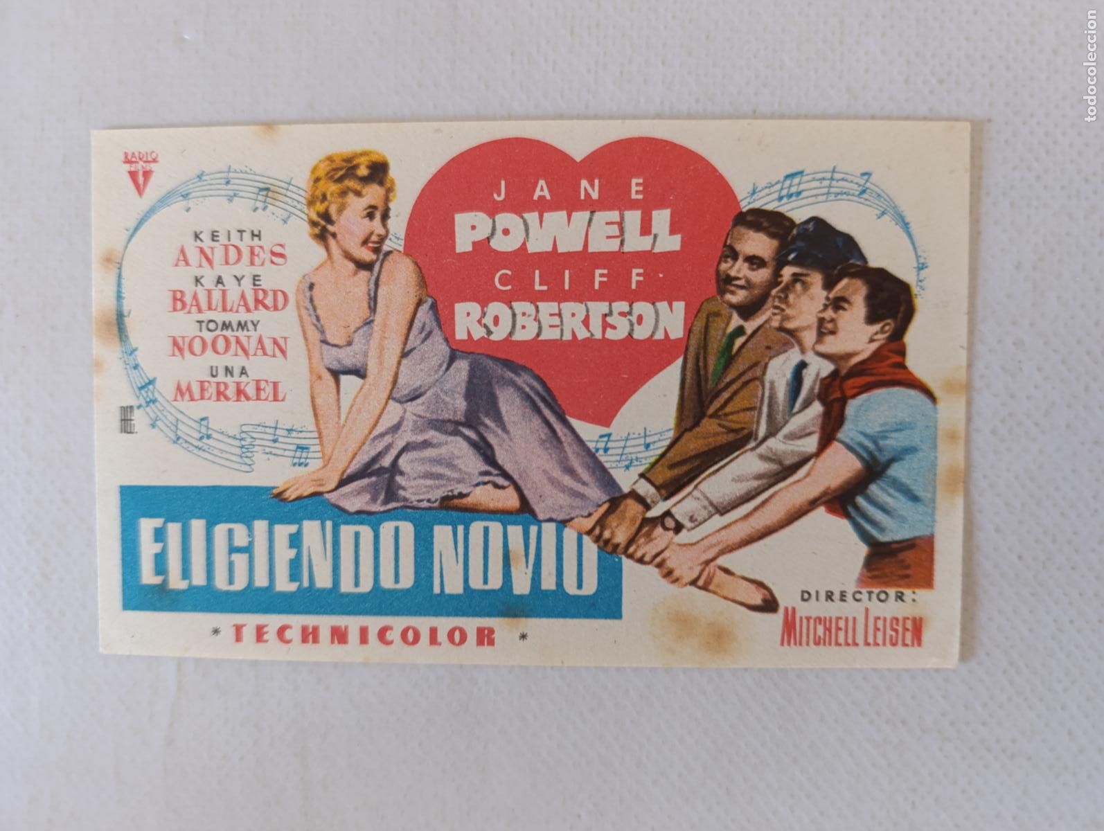 Cine: FOLLETO DE MANO - ELIGIENDO NOVIO - JANE POWELL, CLIFF ROBERTSON - SIN PUBLICIDAD (148F)