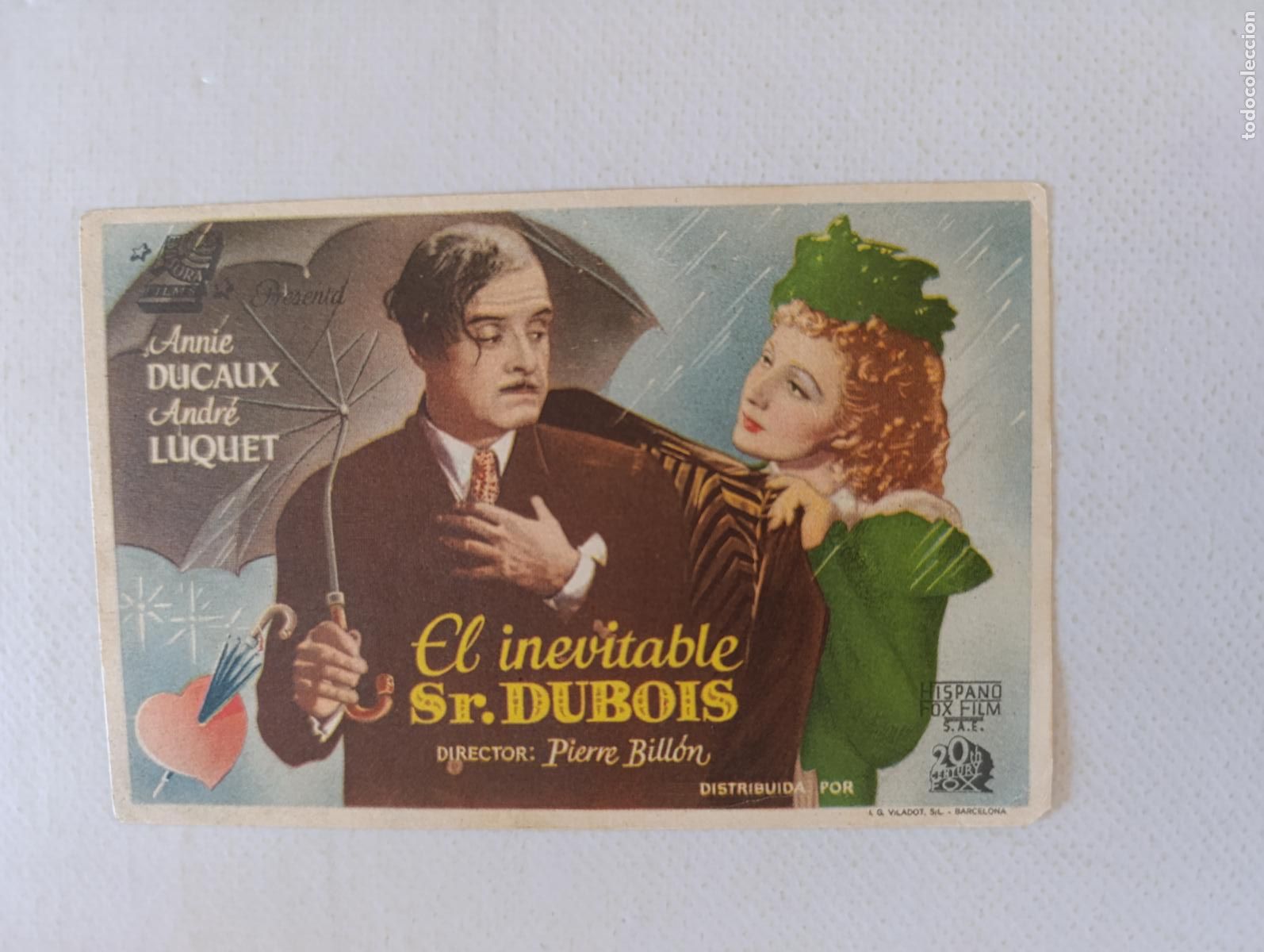 Cine: FOLLETO DE MANO - EL INEVITABLE SR. DUBOIS - SIN PUBLICIDAD (148F)