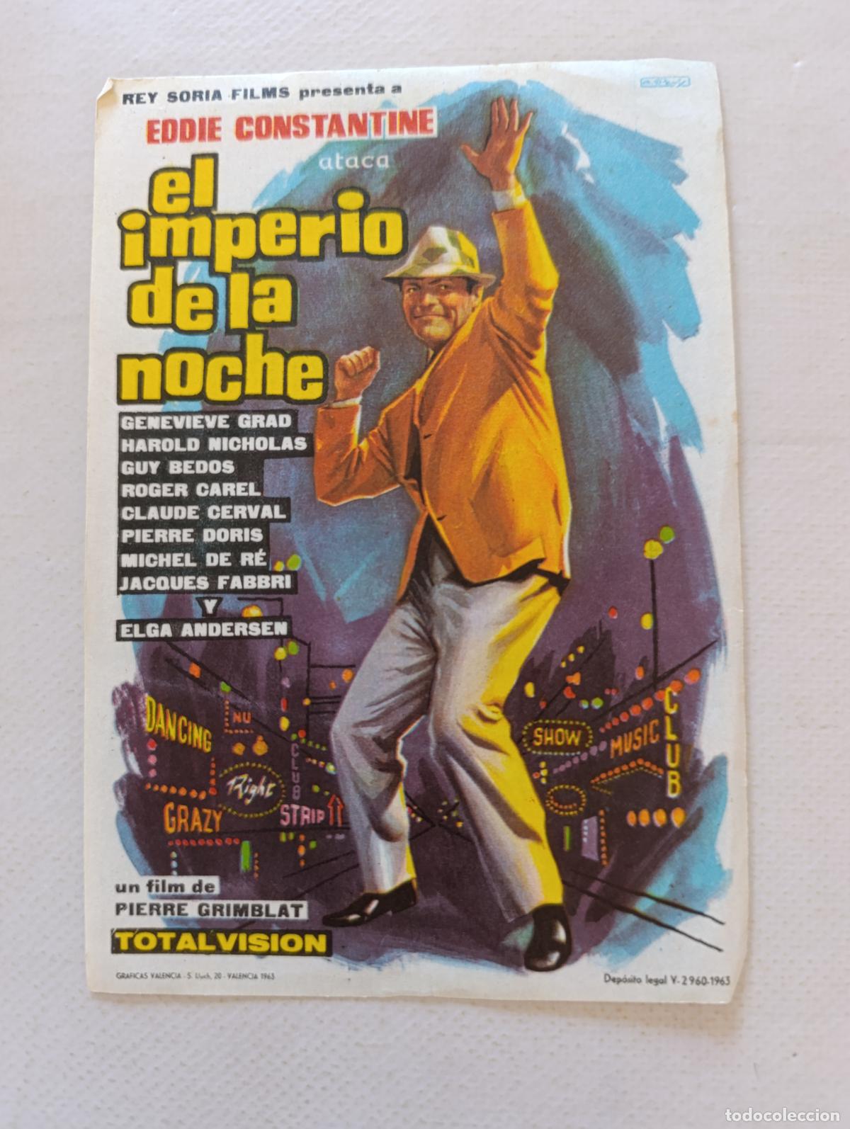 Cine: FOLLETO DE MANO - EL IMPERIO DE LA NOCHE - EDDIE CONSTANTINE - SIN PUBLICIDAD (148F)