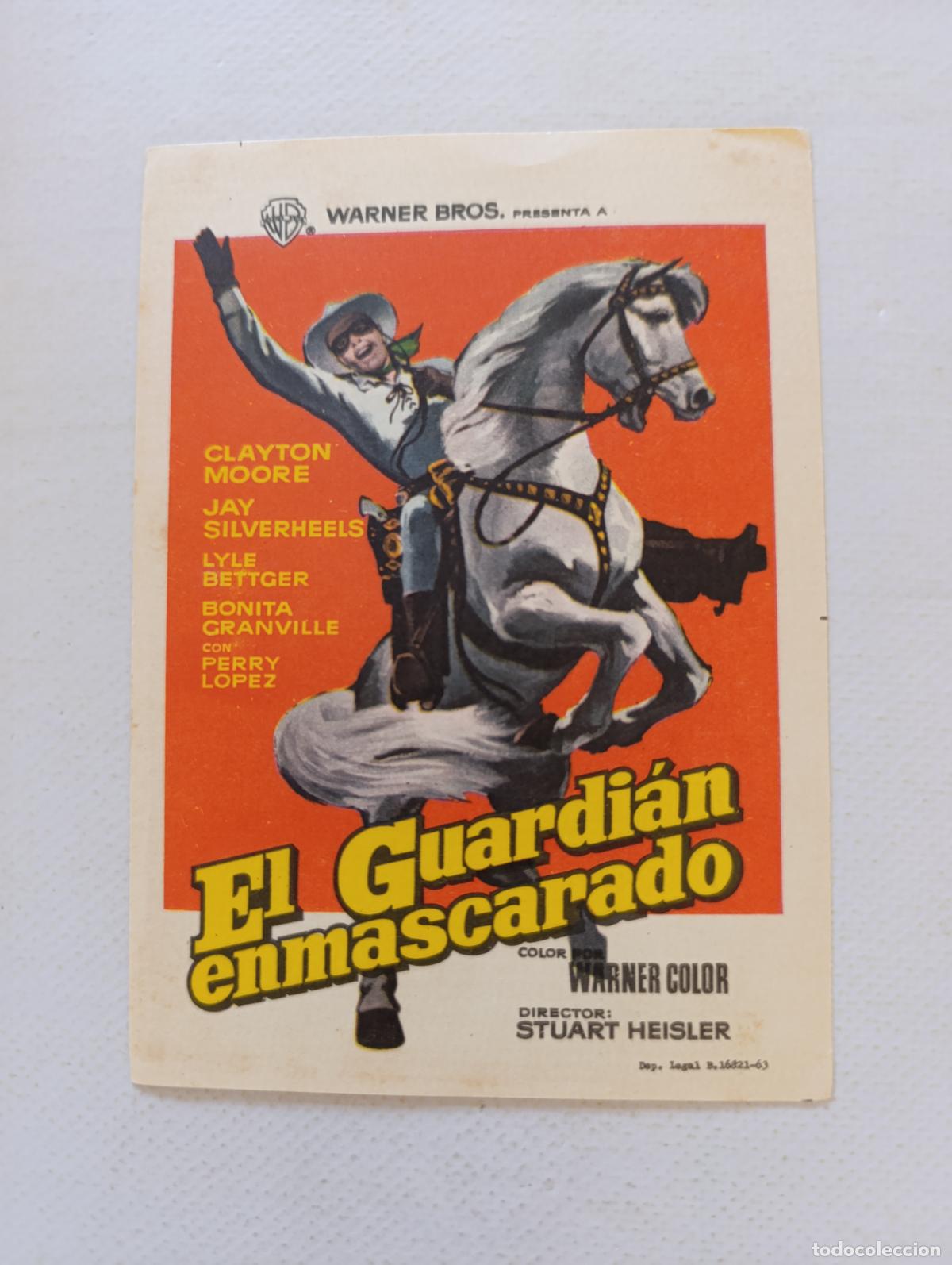 Cine: FOLLETO DE MANO - EL GUARDIAN ENMASCARADO - SIN PUBLICIDAD (148G)