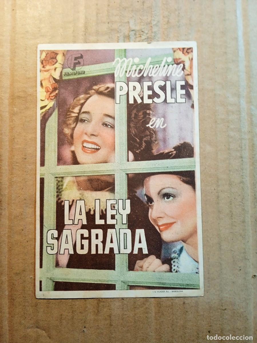 Cine: FOLLETO DE MANO CON PUBLCIDAD LA LEY SAGRADA