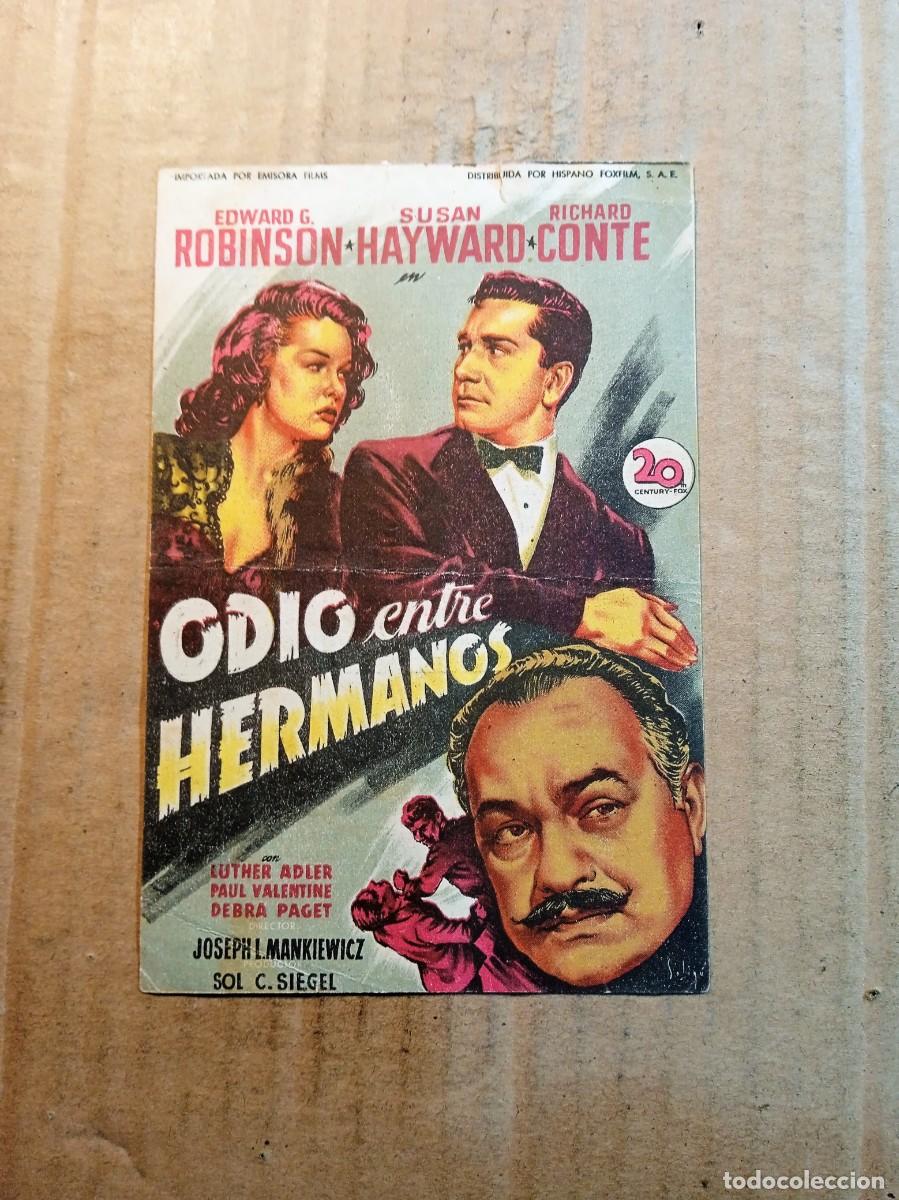 Cine: FOLLETO DE MANO CON PUBLICIDAD ODIO ENTRE HERMANOS