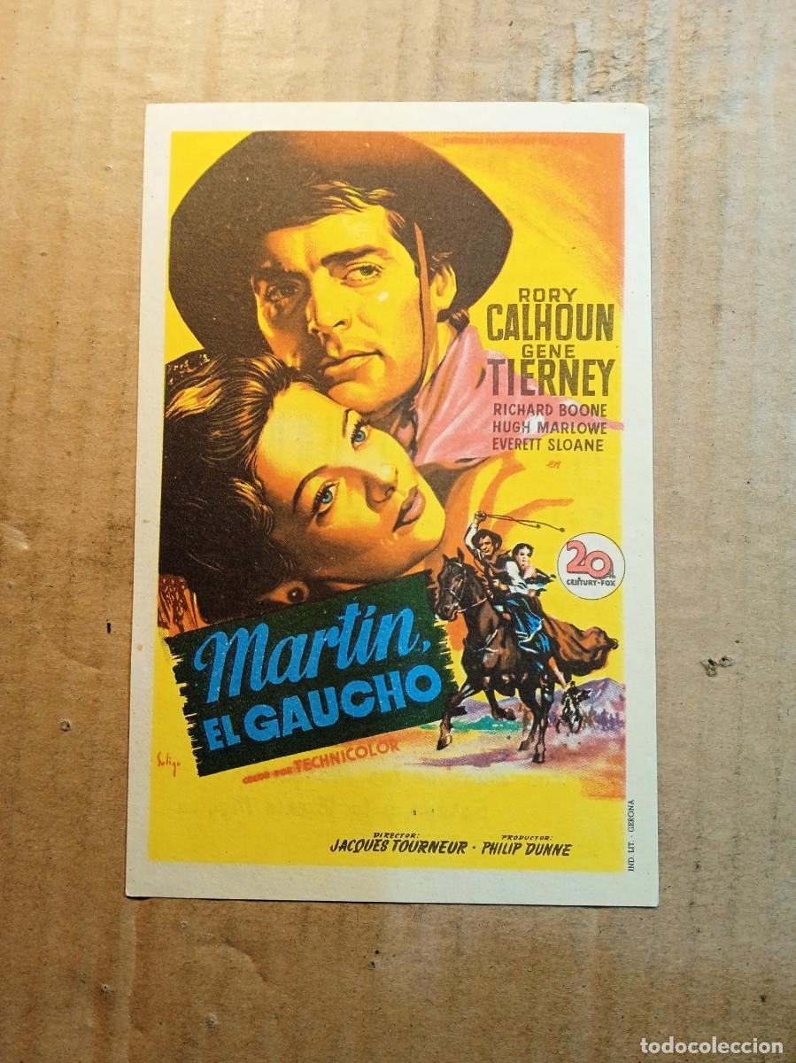 Cine: FOLLETO DE MANO CON PUBLICIDAD MARTIN EL GAUCHO