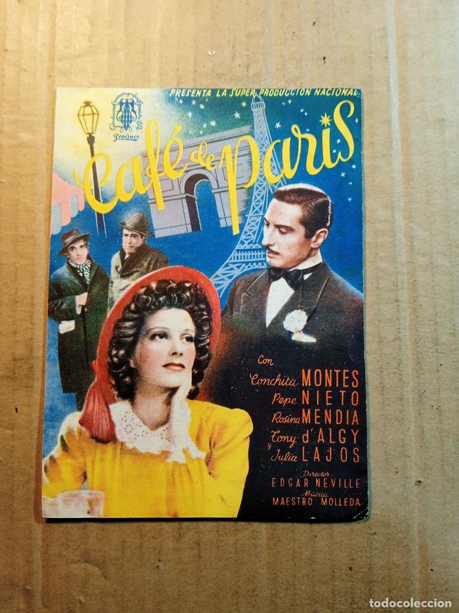 Cine: FOLLETO DE MANO CON PUBLICIDAD CAFE DE PARIS