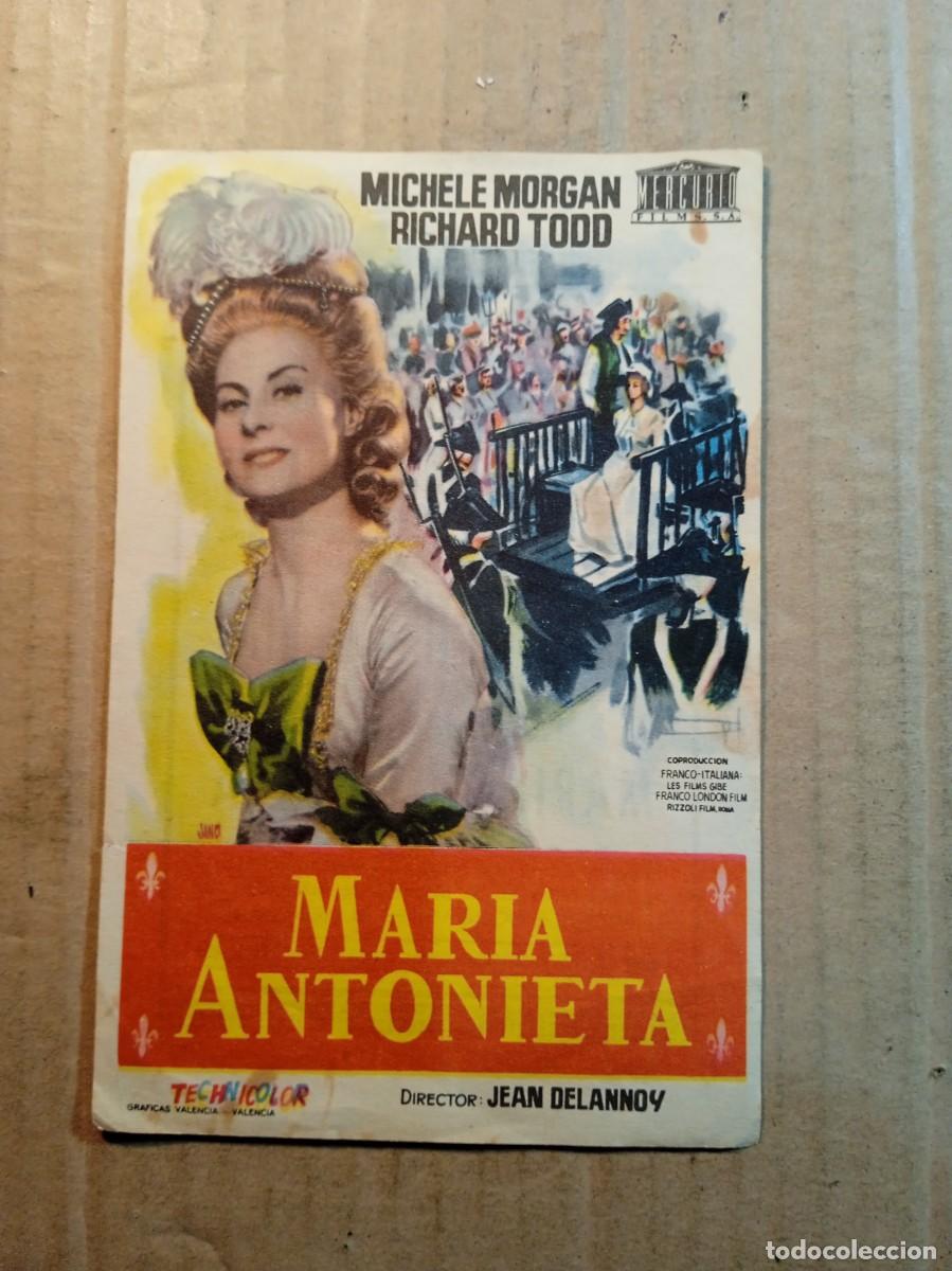 Cine: FOLLETO DE MANO CON PUBLICIDAD MARIA ANTONIETA