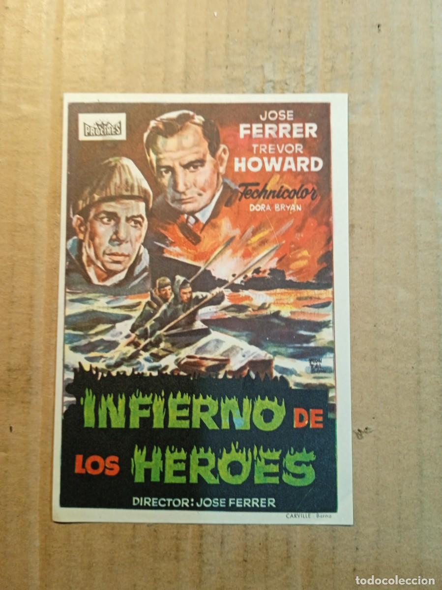 Cinema: FOLLETO DE MANO CON PUBLICIDAD INFIERNO DE LOS HEROES