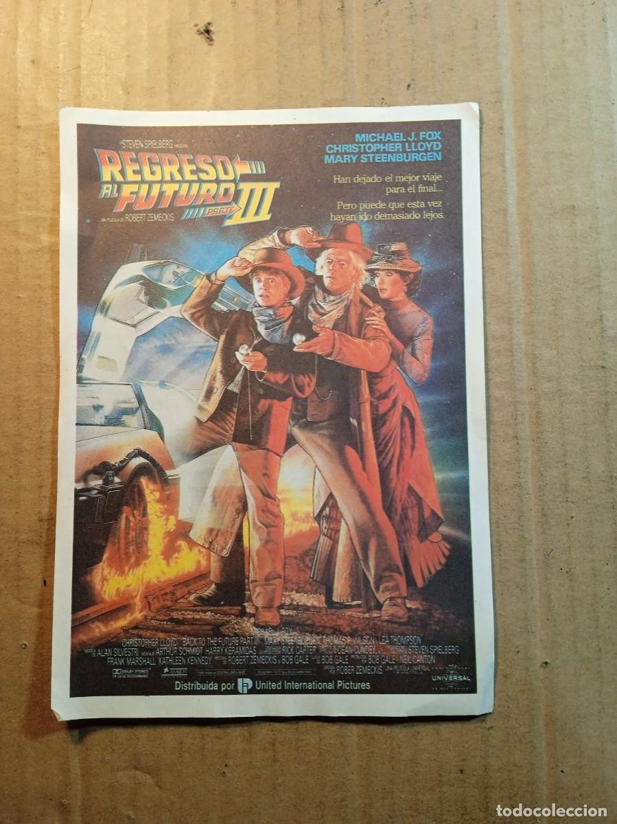 Folhetos de m&atilde;o de filmes antigos de cinema: FOLLETO DE MANO CON PUBLICIDAD REGRESO AL FUTURO III