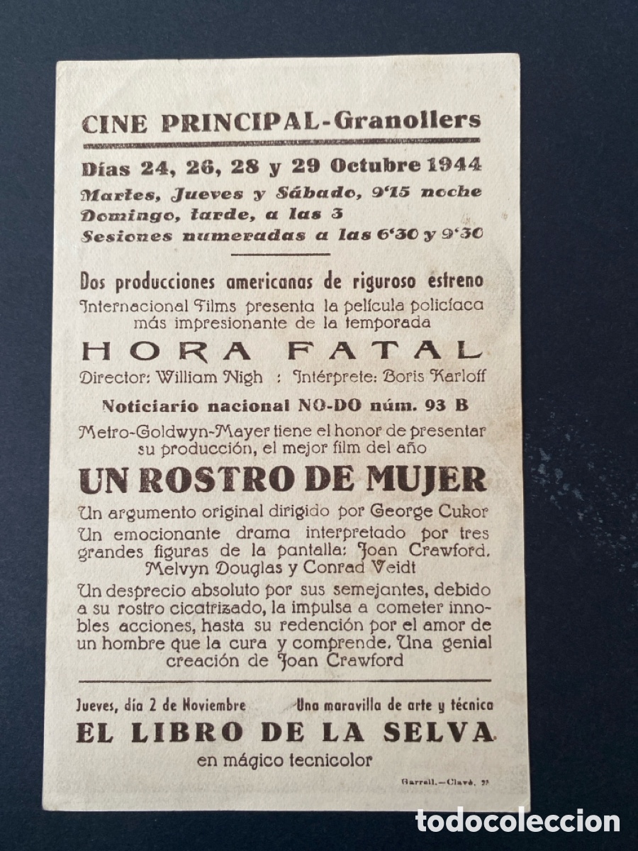 Cine: Programa de cine Un rostro de mujer - Foto 2