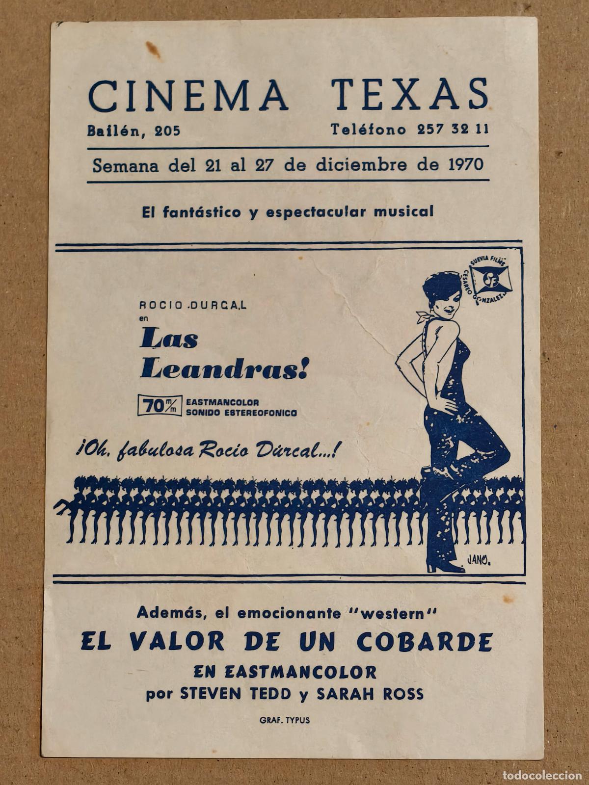  Flyers Publicitaires de films Anciens: ROCIO DURCAL LAS LEANDRAS PROGRAMA DE CINE 1970