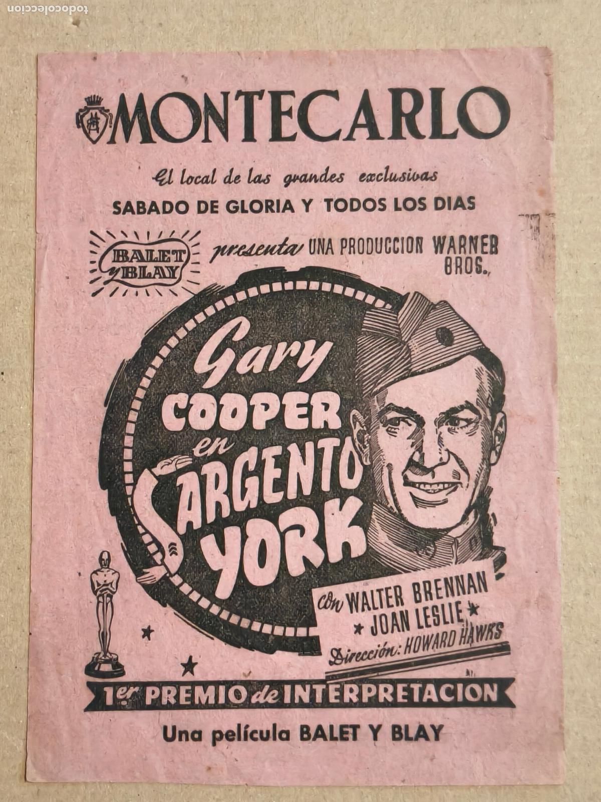 Cinema: GARY COOPER EL SARGENTO YORK PROGRAMA DE CINE