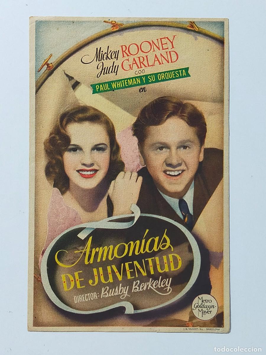 Cine: Programa Sencillo Orig: ARMONIAS DE JUVENTUD. Mickey Rooney, Judy Garland - Sin cine impreso