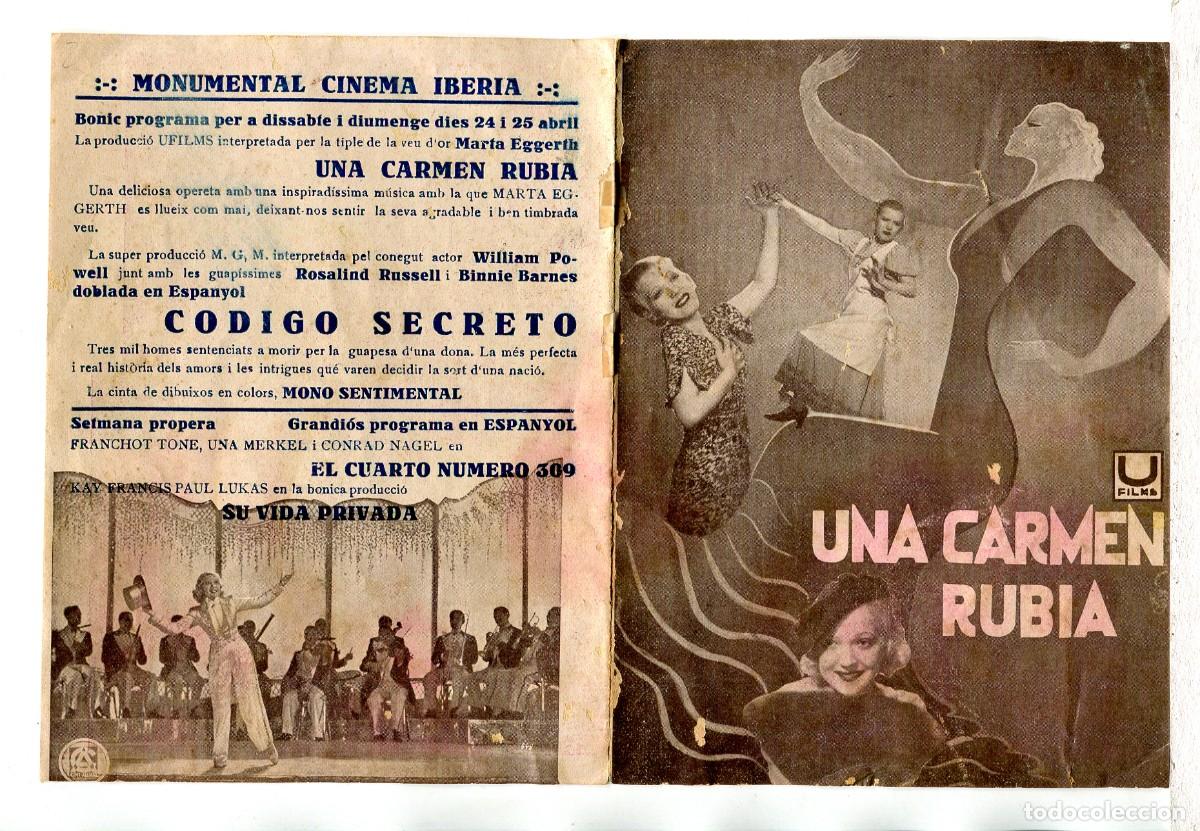 Cine: UNA CARMEN RUBIA, con Marta Eggerth. - Foto 1