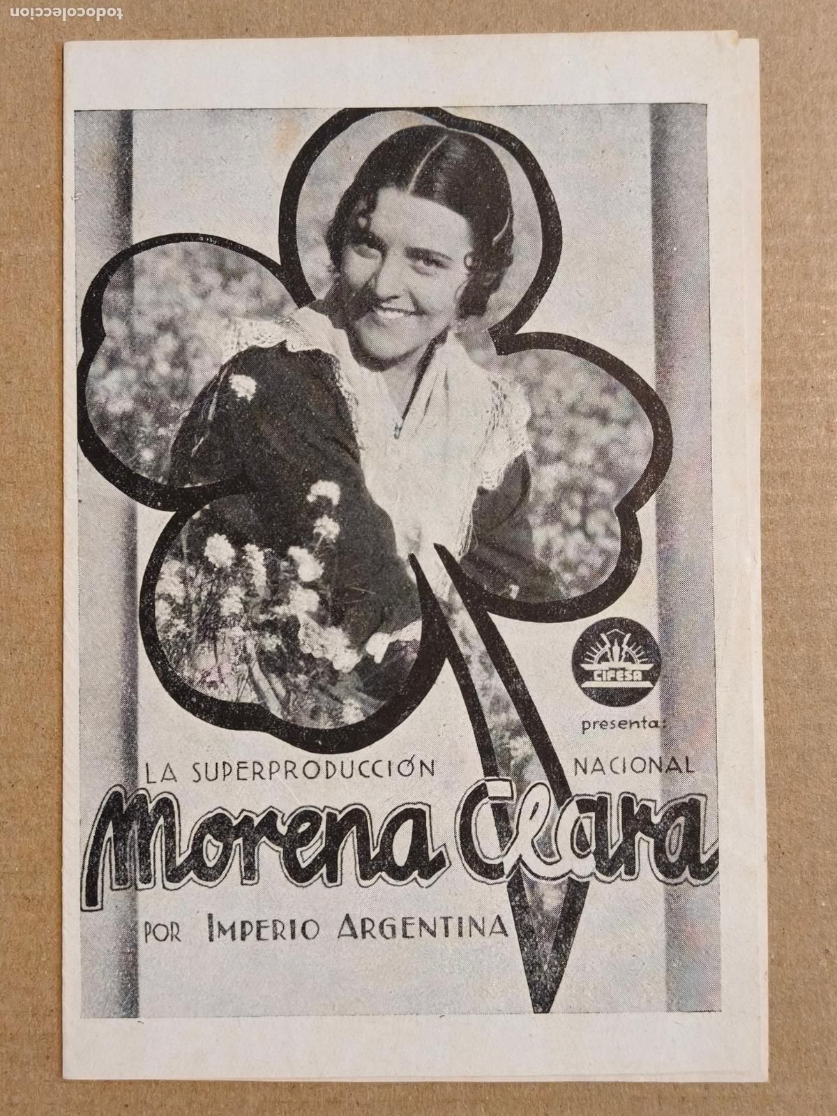Kino: MORENA CLARA PROGRAMA DE CINE1936