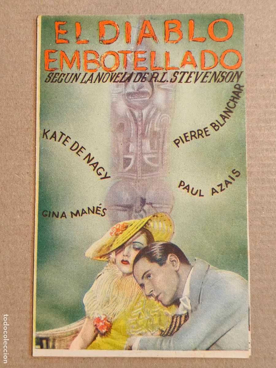  Flyers Publicitaires de films Anciens: EL DIABLO EMBOTELLADO PROGRAMA DE CINE 1935