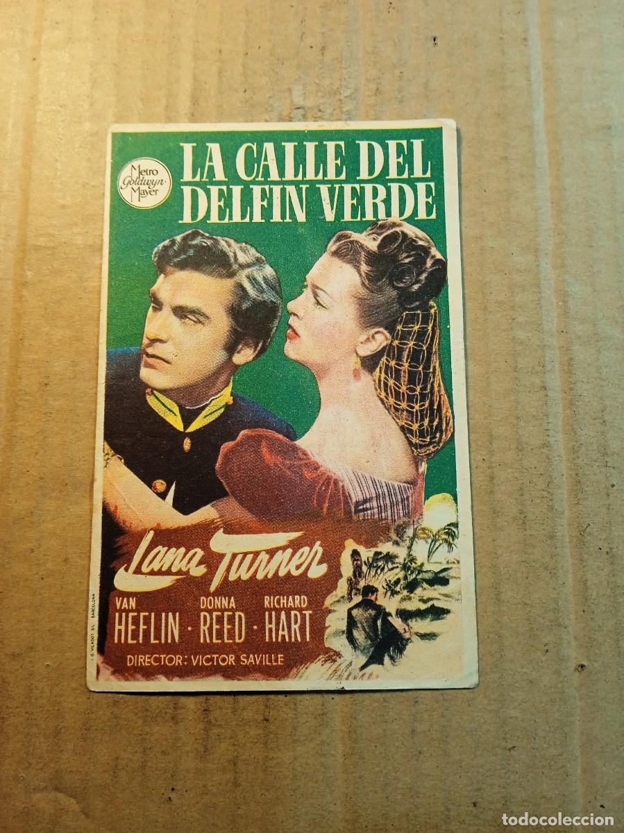 Kino: FOLLETO DE MANO CON PUBLICIDAD LA CALLE DEL DELFIN VERDE