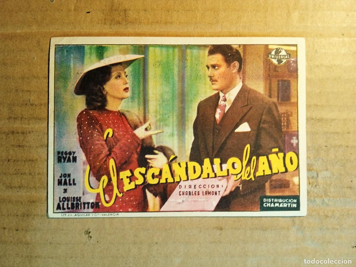  Foglietti di film di film antichi di cinema: FOLLETO DE MANO CON PUBLICIDAD EL ESCANDALO DEL A&Ntilde;O