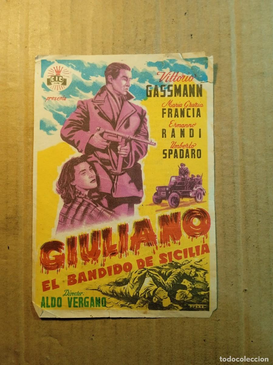  Foglietti di film di film antichi di cinema: FOLLETO DE MANO CON PUBLICIDAD GIULIANO EL BANDIDO DE SICILIA