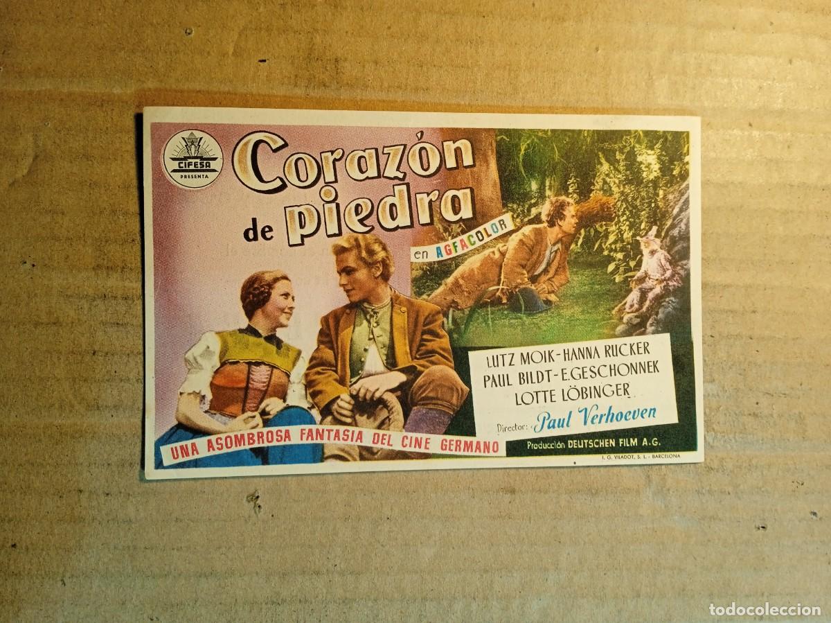 Cine: FOLLETO DE MANO CON PUBLICIDAD CORAZON DE PIEDRA