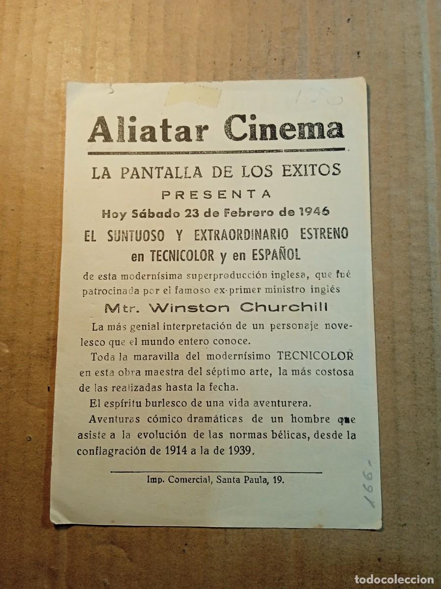 Cine: FOLLETO DE MANO CON PUBLICIDAD CORONEL BLIMP - Foto 2