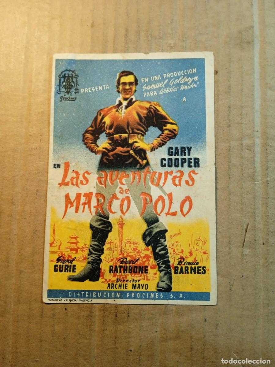 Kino: FOLLETO DE MANO CON PUBLICIDAD LAS AVENTURAS DE MARCO POLO