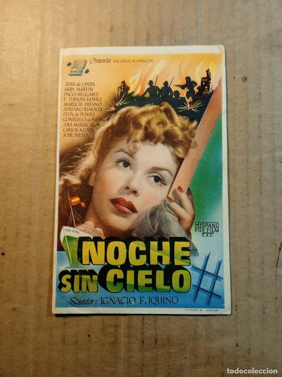 Kino: FOLLETO DE MANO CON PUBLICIDAD NOCHE SIN CIELO