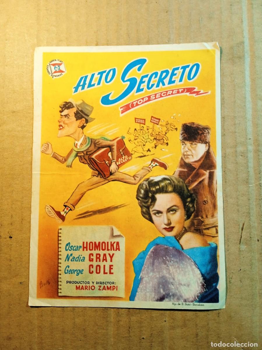  Flyers Publicitaires de films Anciens: FOLLETO DE MANO CON PUBLICIDAD ALTO SECRETO