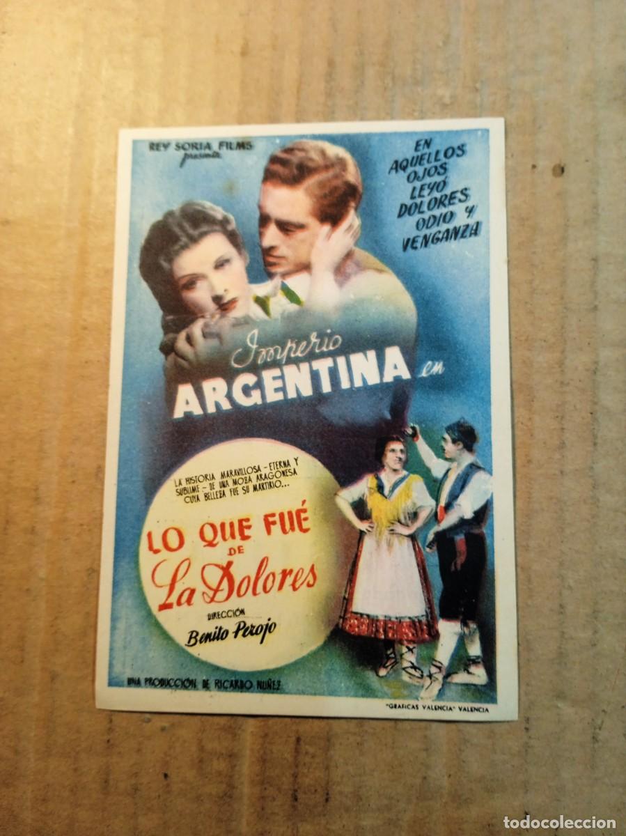 Kino: FOLLETO DE MANO CON PUBLICIDAD LO QUE FUE DE LA DOLORES