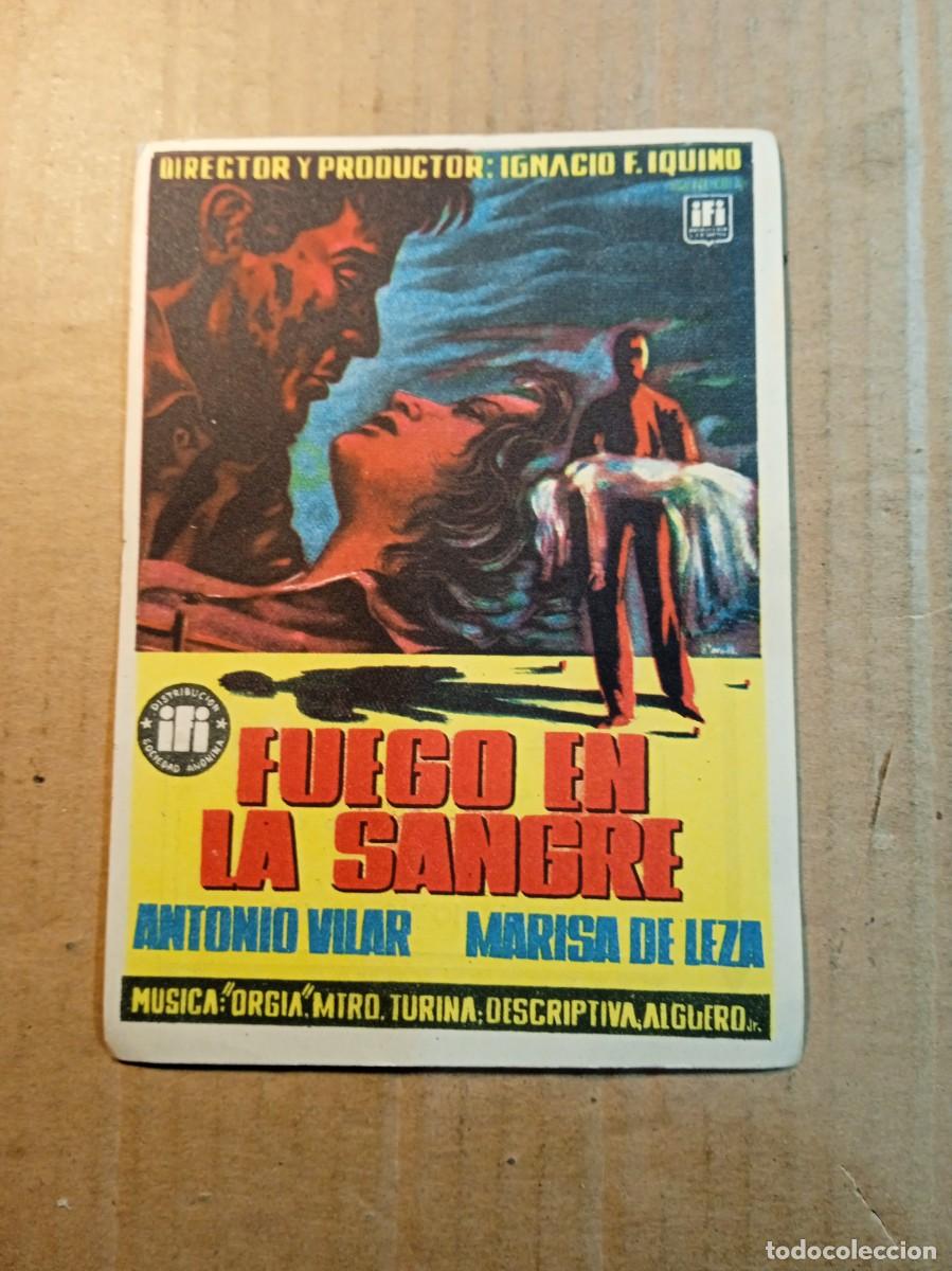 Kino: FOLLETO DE MANO CON PUBLICIDAD FUEGO EN LA SANGRE