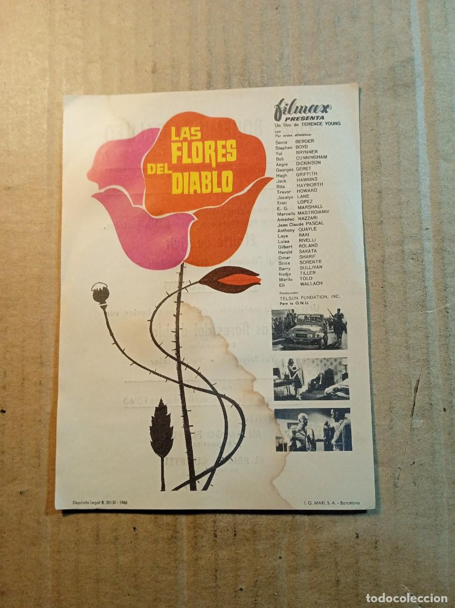 Kino: FOLLETO DE MANO CON PUBLICIDAD LAS FLORES DEL DIABLO