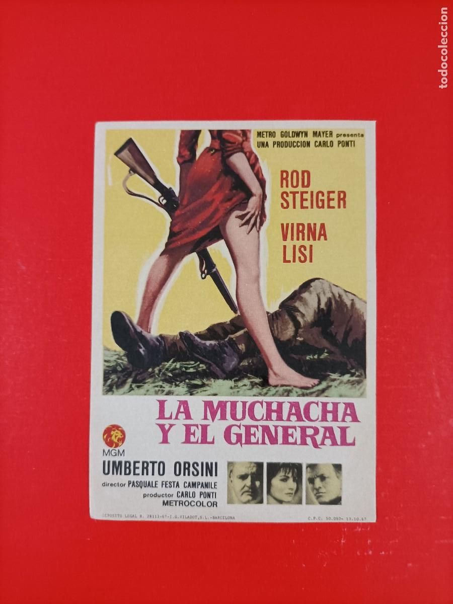 Cine: LA MUCHACHA Y EL GENERAL. ROD STEIGER, VIRNA LISI. EST&Aacute; NUEVO.