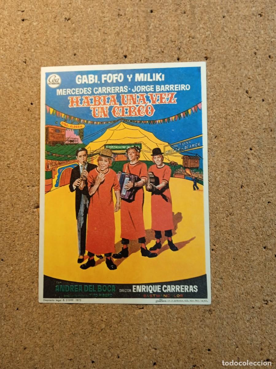 Kino: FOLLETO DE MANO SIN PUBLICIDAD HABIA UNA VEZ UN CIRCO