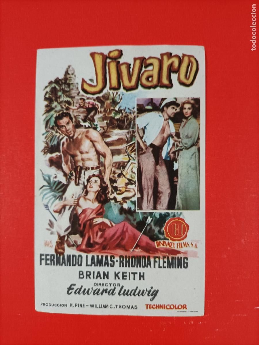 Cine: J&Iacute;VARO. FERNANDO LAMAS, RHONDA FLEMING, LON CHANEY JR, 1954. EST&Aacute; NUEVO.