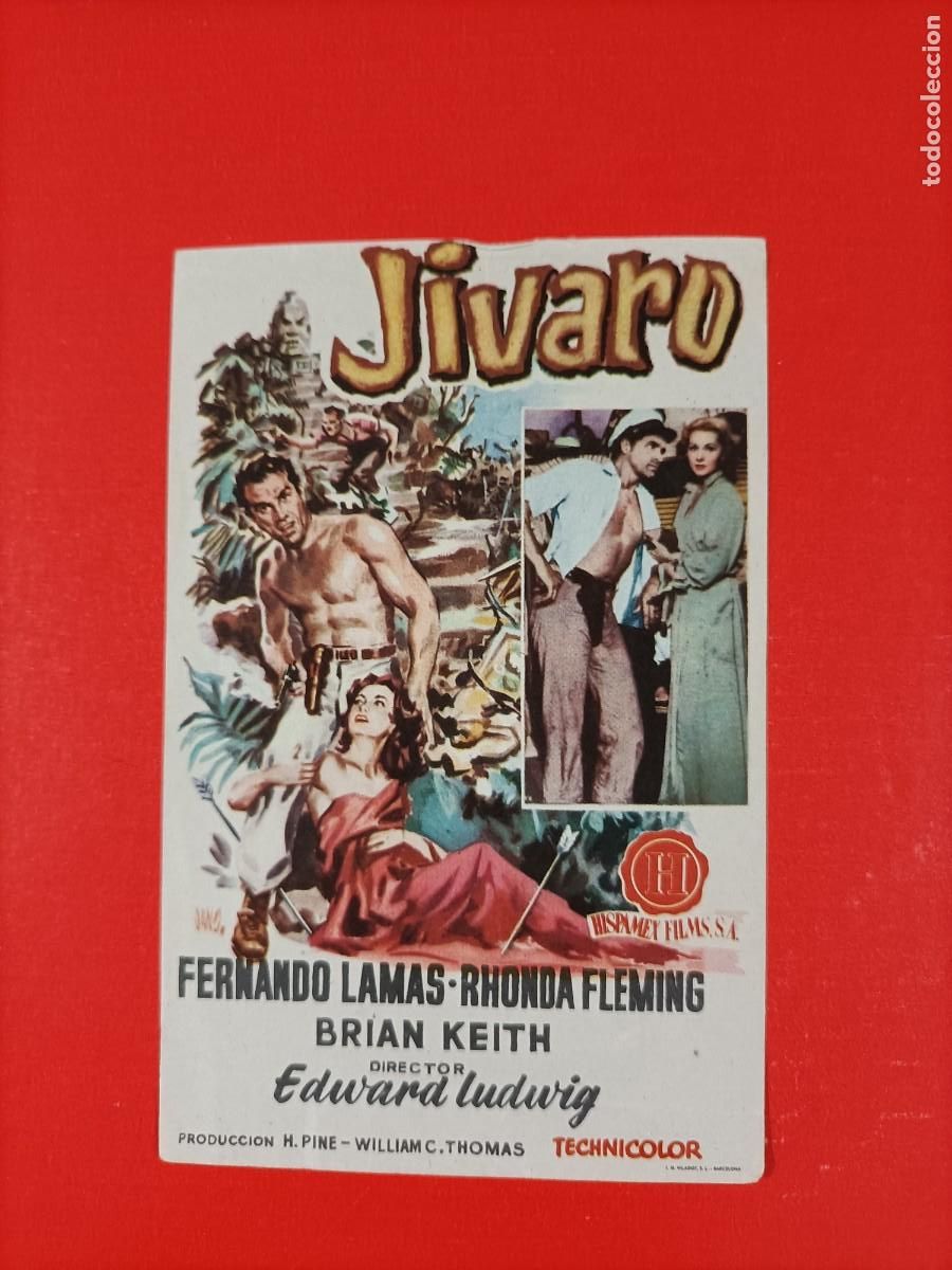 Cine: J&Iacute;VARO. FERNANDO LAMAS, RHONDA FLEMING, LON CHANEY JR, 1954. EST&Aacute; NUEVO.