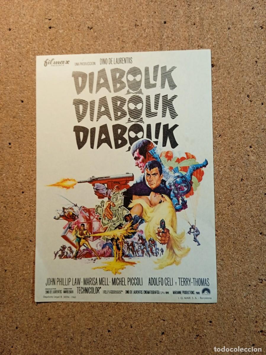 Flyers Publicitaires de films Anciens: FOLLETO DE MANO SIN PUBLICIDAD DIABOLIK DIABOLIK DIABOLIK