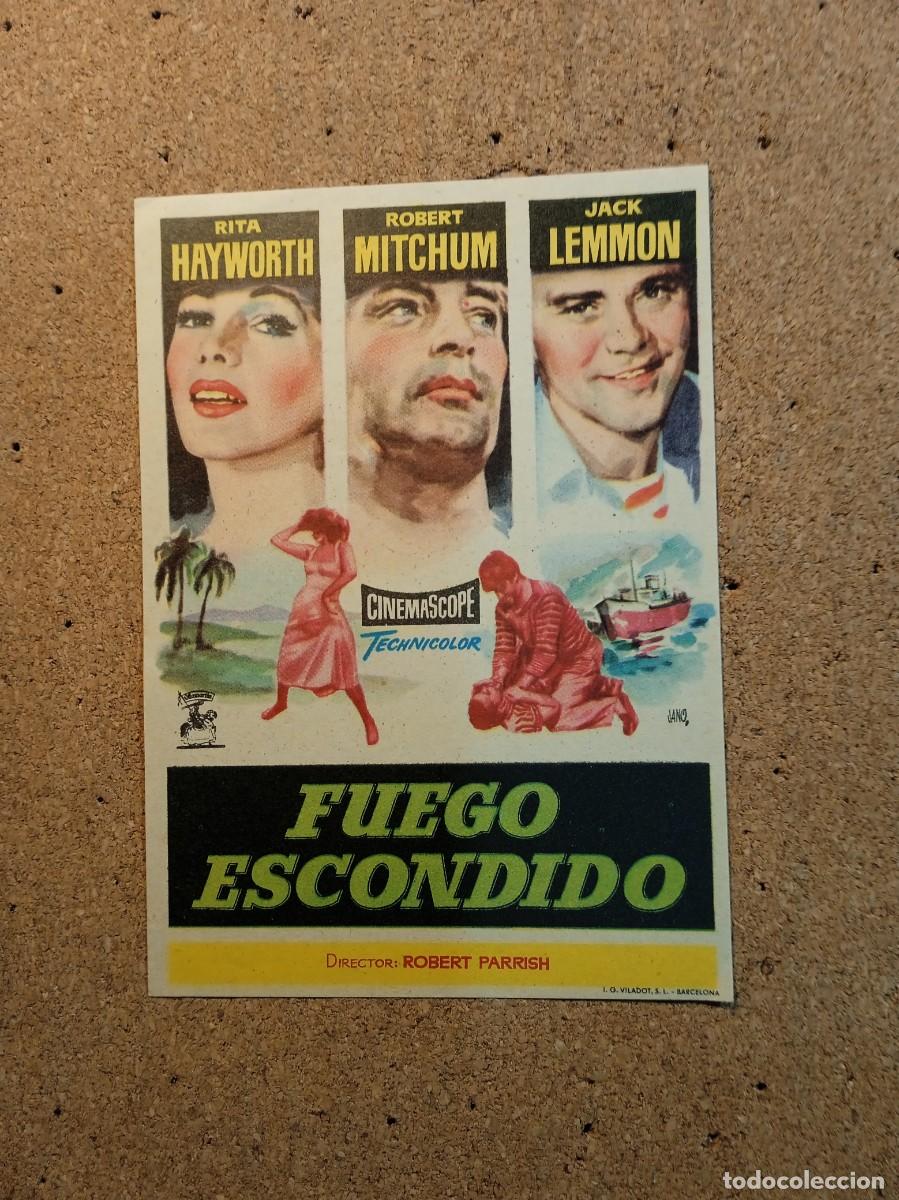 Folhetos de m&atilde;o de filmes antigos de cinema: FOLLETO DE MANO SIN PUBLICIDAD FUEGO ESCONDIDO
