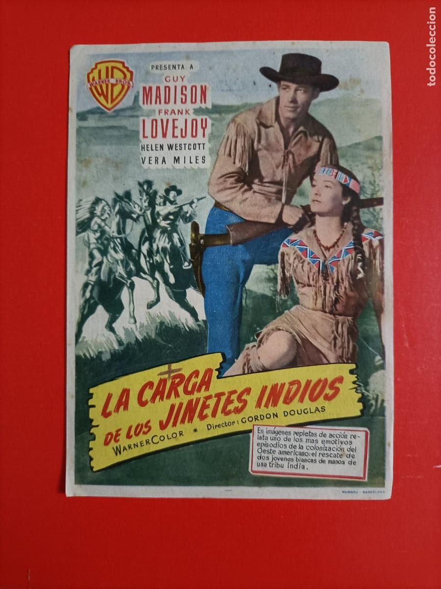Cine: LA CARGA DE LOS JINETES INDIOS. C/P. CINE AVENIDA, CREO ES M&Aacute;LAGA. BIEN CONSERVADO.