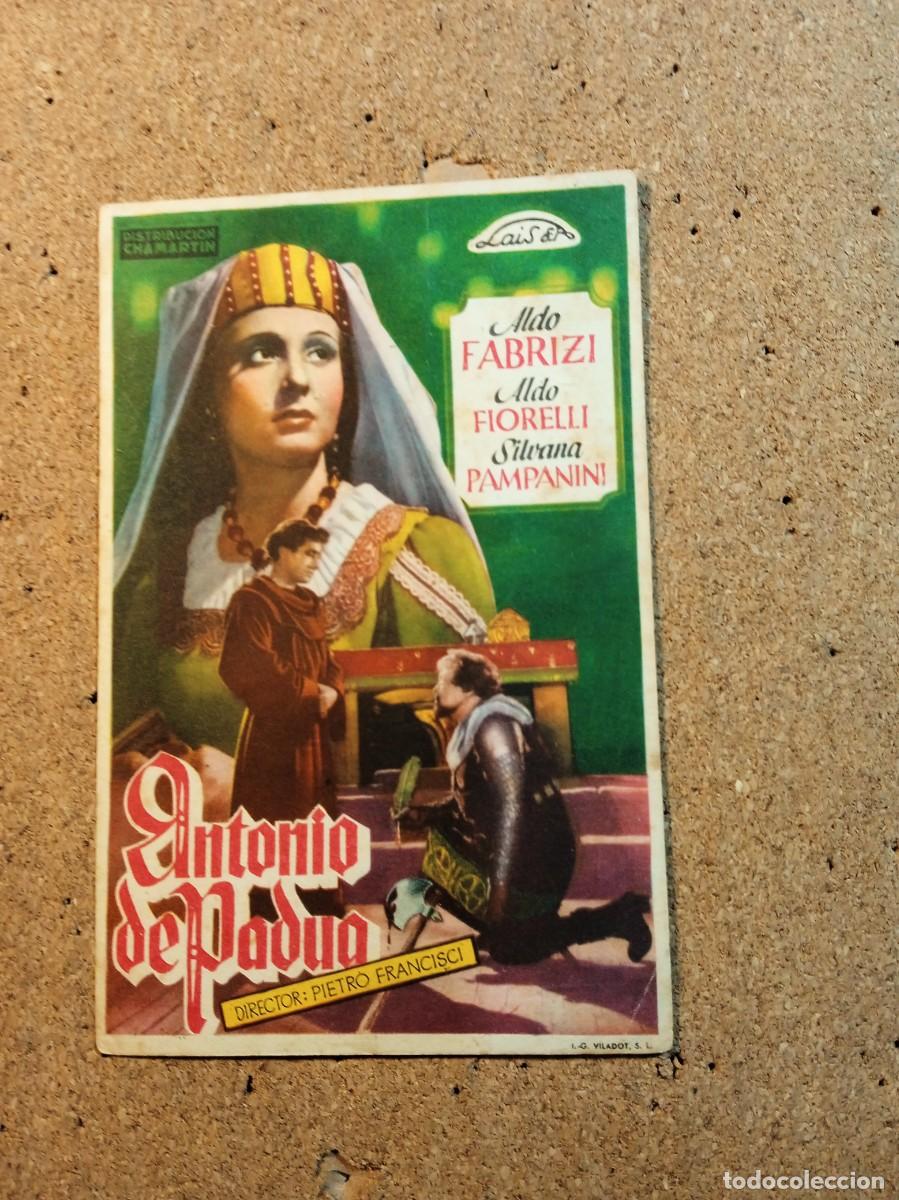 Folhetos de m&atilde;o de filmes antigos de cinema: FOLLETO DE MANO SIN PUBLICIDAD ANTONIO DE PADUA