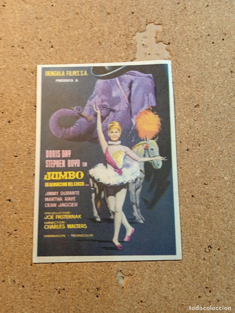  Foglietti di film di film antichi di cinema: FOLLETO DE MANO SIN PUBLICIDAD JUMBO LA SENSACION DEL CIRCO