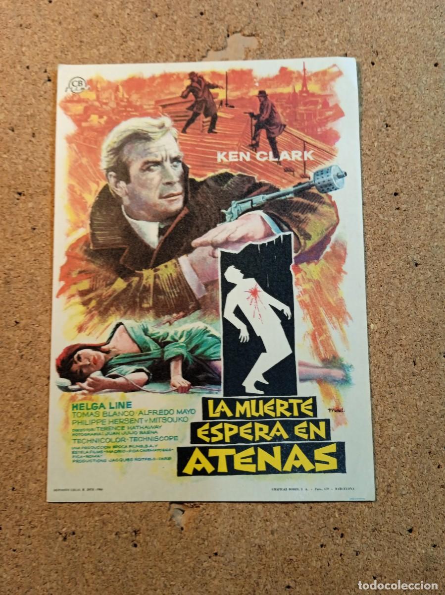 Cine: FOLLETO DE MANO SIN PUBLICIDAD LA MUERTE ESPERA EN ATENAS