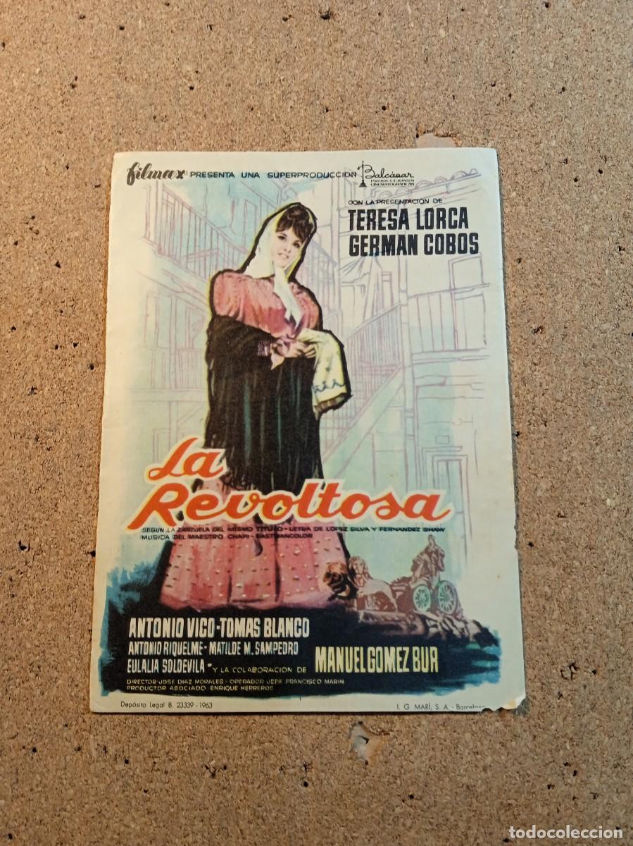 Kino: FOLLETO DE MANO SIN PUBLICIDAD LA REVOLTOSA