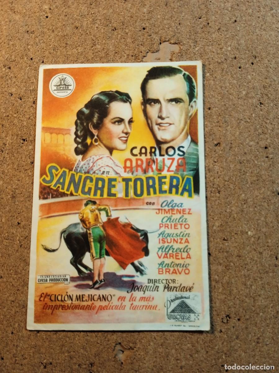 Kino: FOLLETO DE MANO SIN PUBLICIDAD SANGRE TORERA