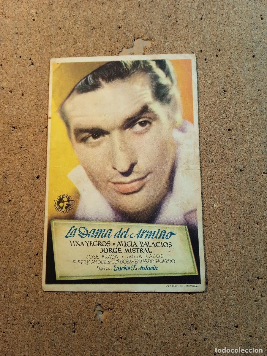  Flyers Publicitaires de films Anciens: FOLLETO DE MANO SIN PUBLICIDAD LA DAMA DEL ARMI&Ntilde;O
