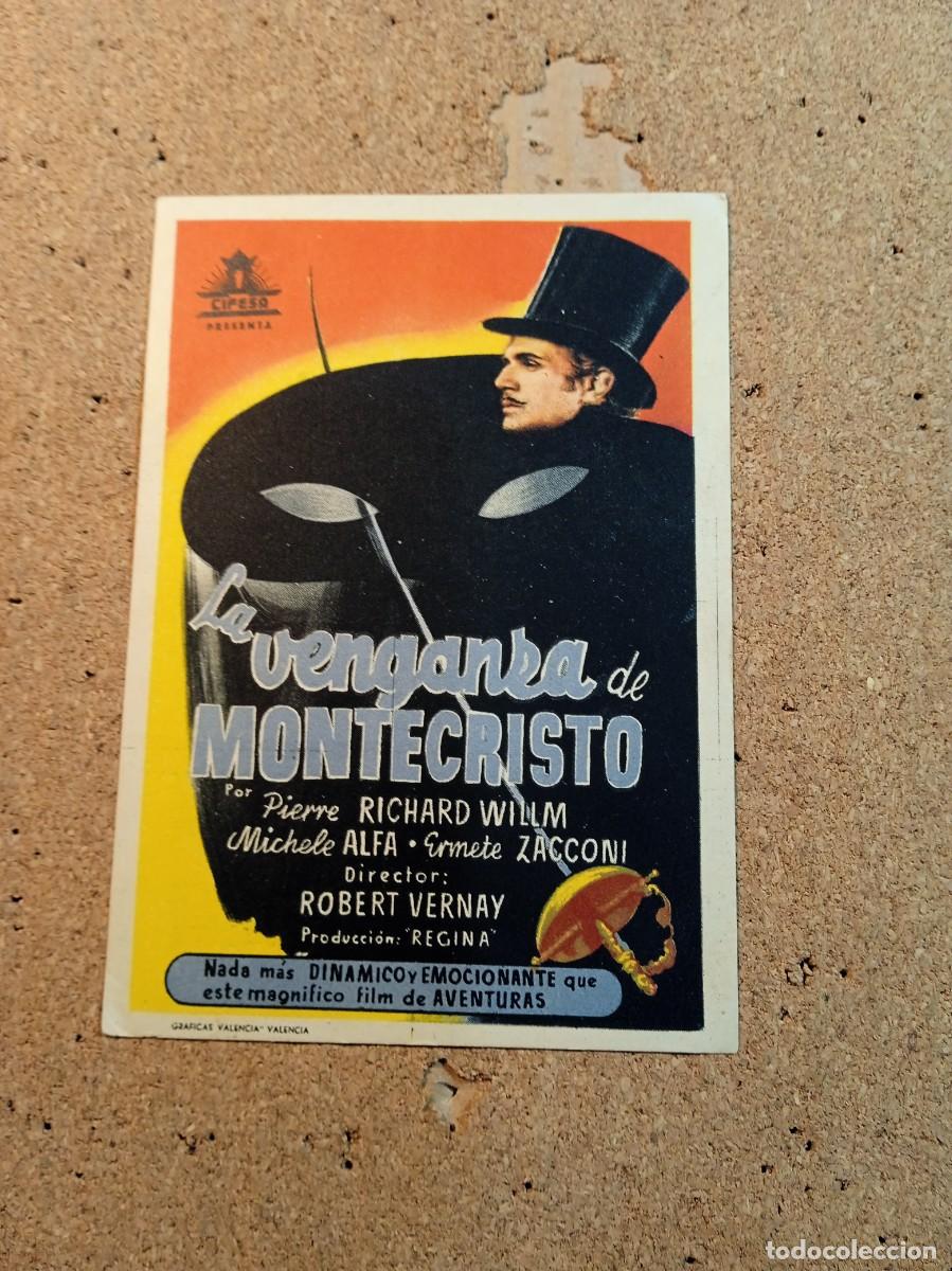 Cine: FOLLETO DE MANO SIN PUBLICIDAD LA VENGANZA DE MONTECRISTO